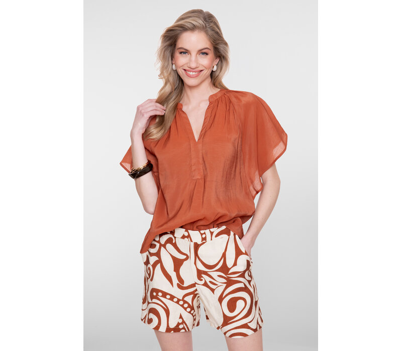 Geisha Top Bat Sleeve Ginger