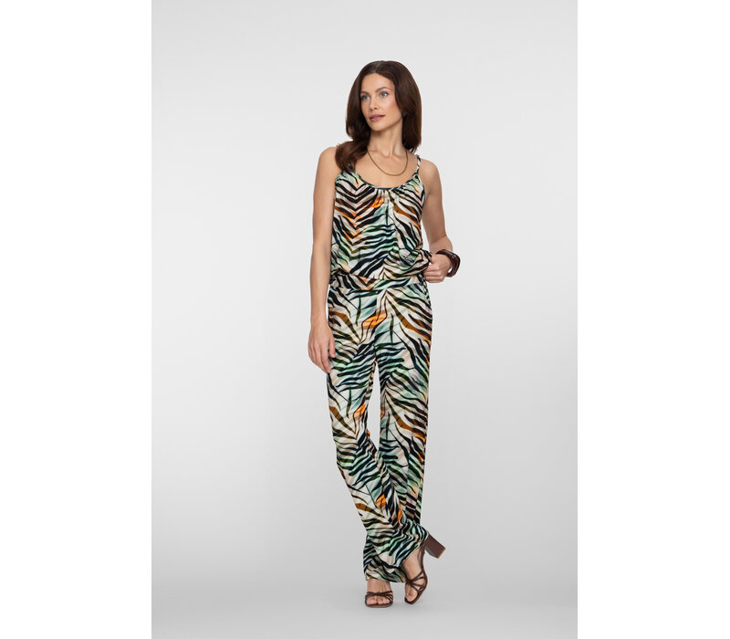 Geisha Pants Jersey Brown Green