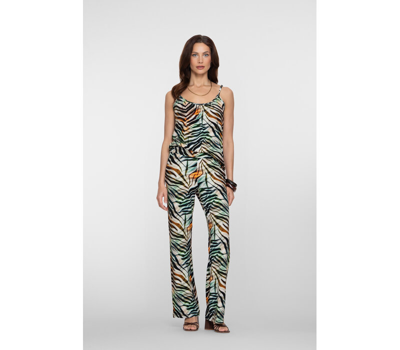 Geisha Pants Jersey Brown Green