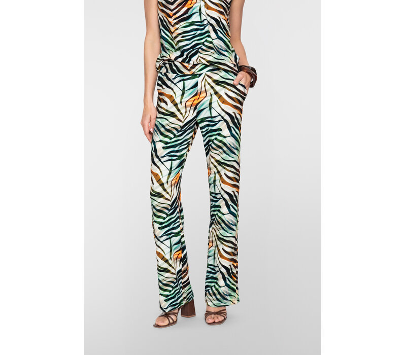 Geisha Pants Jersey Brown Green