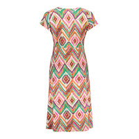 Geisha Dress V-Neck Short Jersey Teal Fuchsia