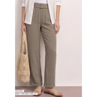 Street One Wide Leg Belt Horn Buckle High Waist Dark Beige