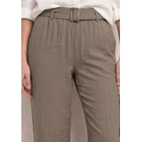 Street One Wide Leg Belt Horn Buckle High Waist Dark Beige