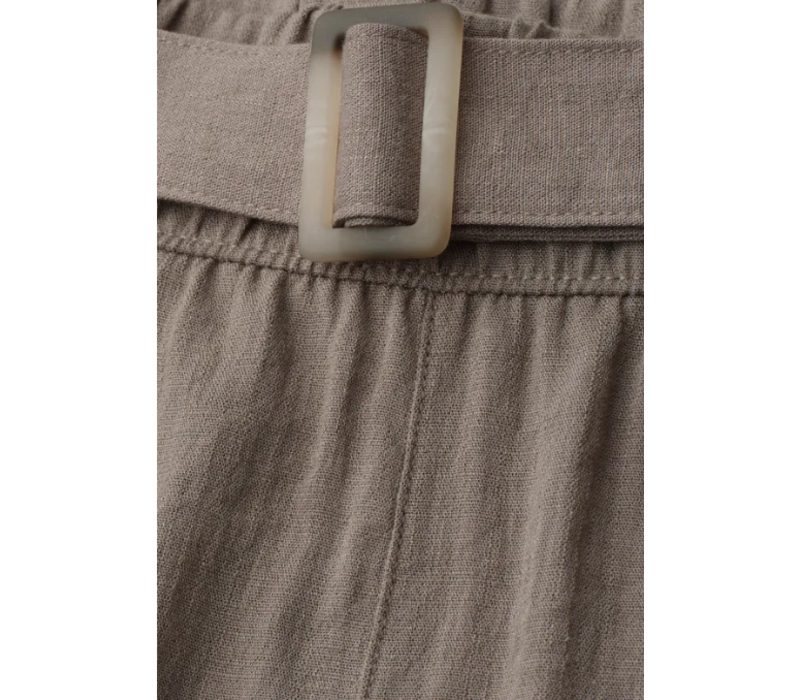 Street One Wide Leg Belt Horn Buckle High Waist Dark Beige