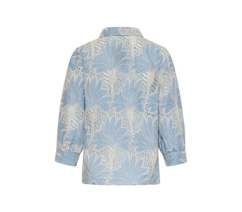 Smashed Lemon Blouse Light Blue Off White