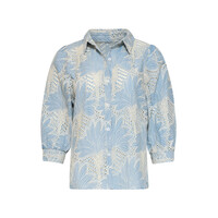 Smashed Lemon Blouse Light Blue Off White
