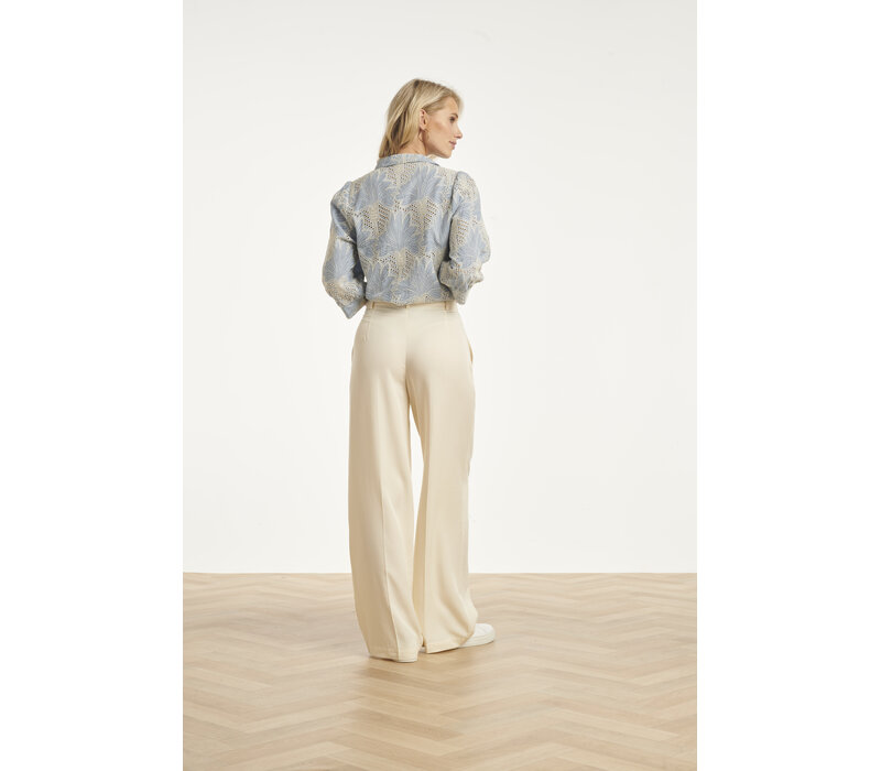 Smashed Lemon Blouse Light Blue Off White