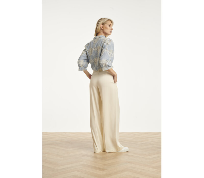Smashed Lemon Blouse Light Blue Off White