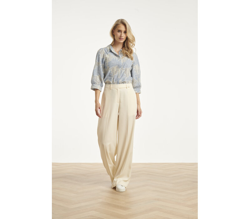 Smashed Lemon Blouse Light Blue Off White