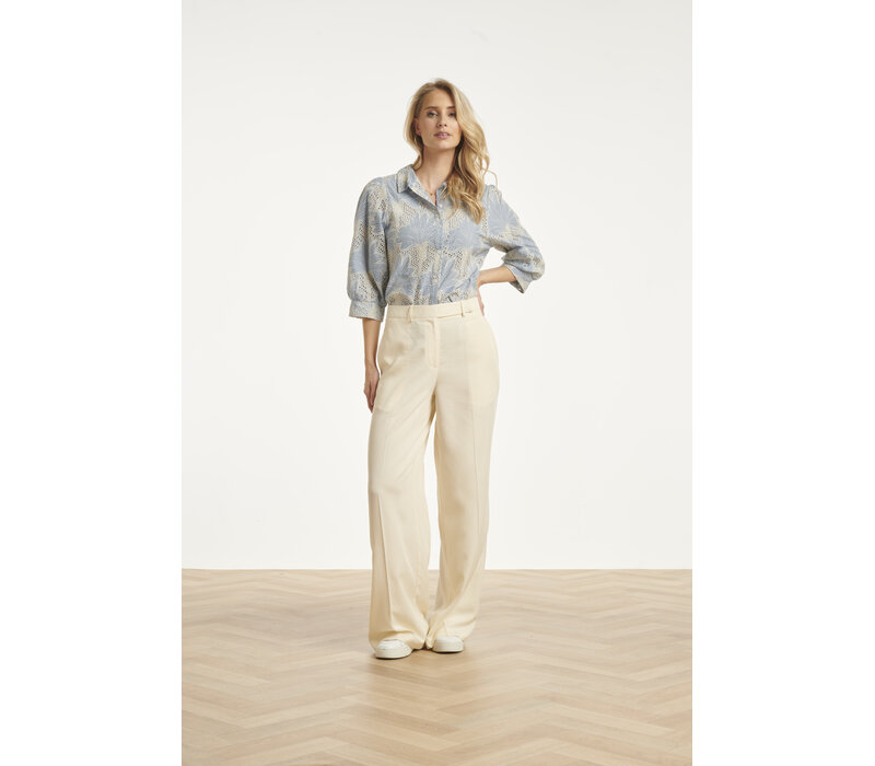 Smashed Lemon Blouse Light Blue Off White