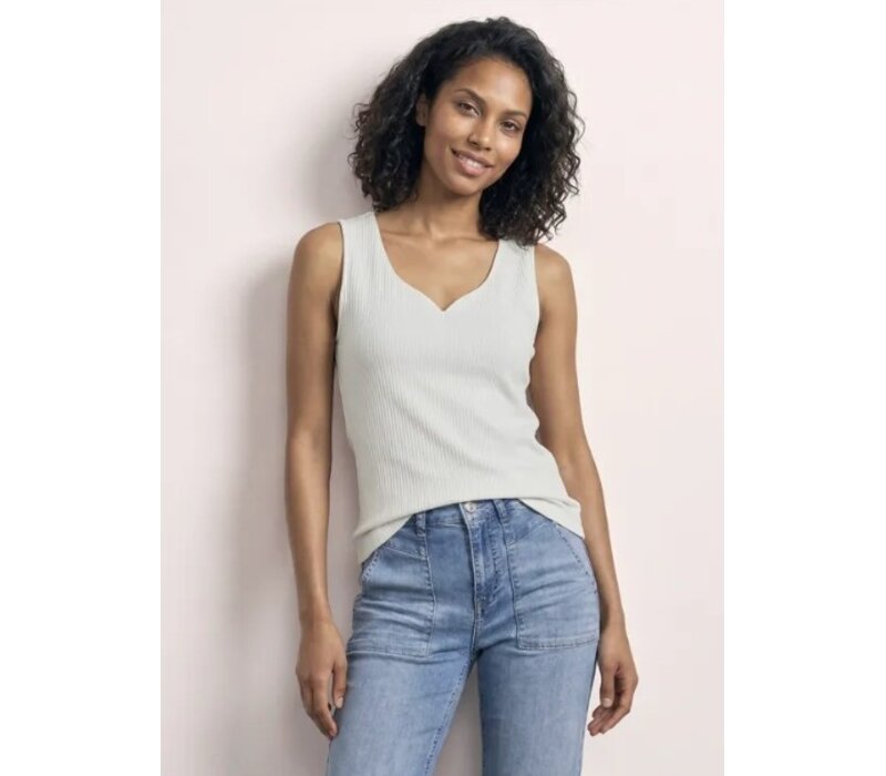 Street One Gania Heart Neckline Rib Off White