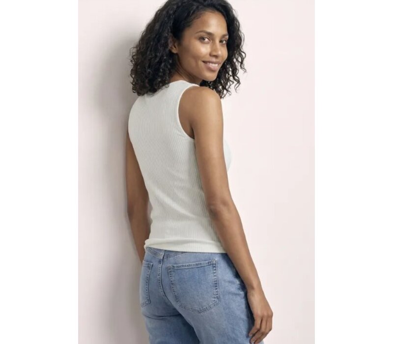 Street One Gania Heart Neckline Rib Off White