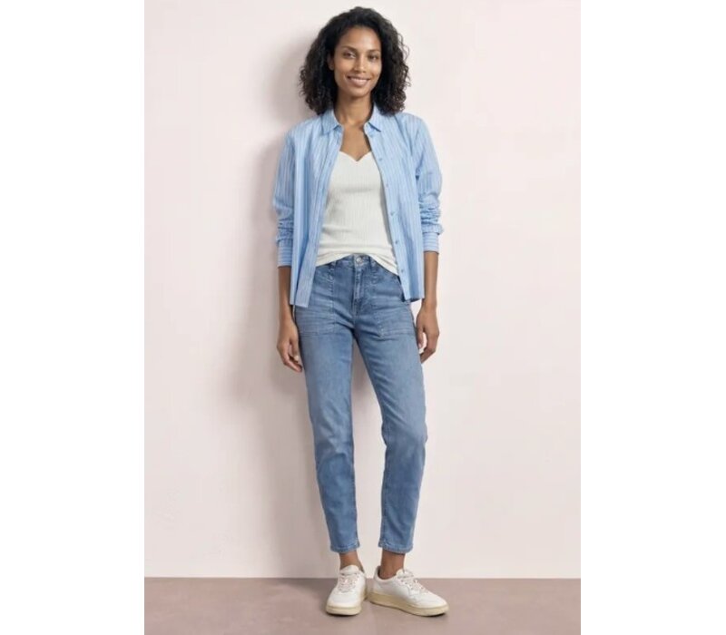 Street One Gania Heart Neckline Rib Off White