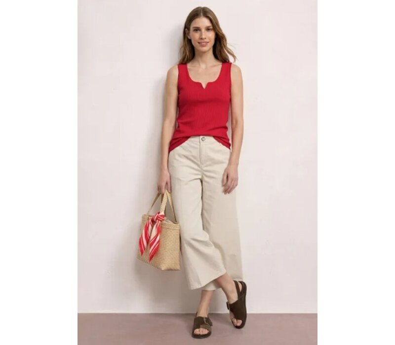Street One Gania Heart Neckline Rib Salsa Red