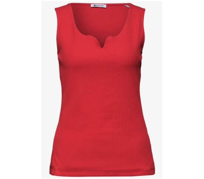 Street One Gania Heart Neckline Rib Salsa Red