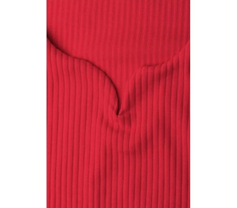 Street One Gania Heart Neckline Rib Salsa Red