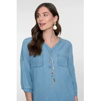 Geisha Dress Lyocell Ropes Bleached Denim