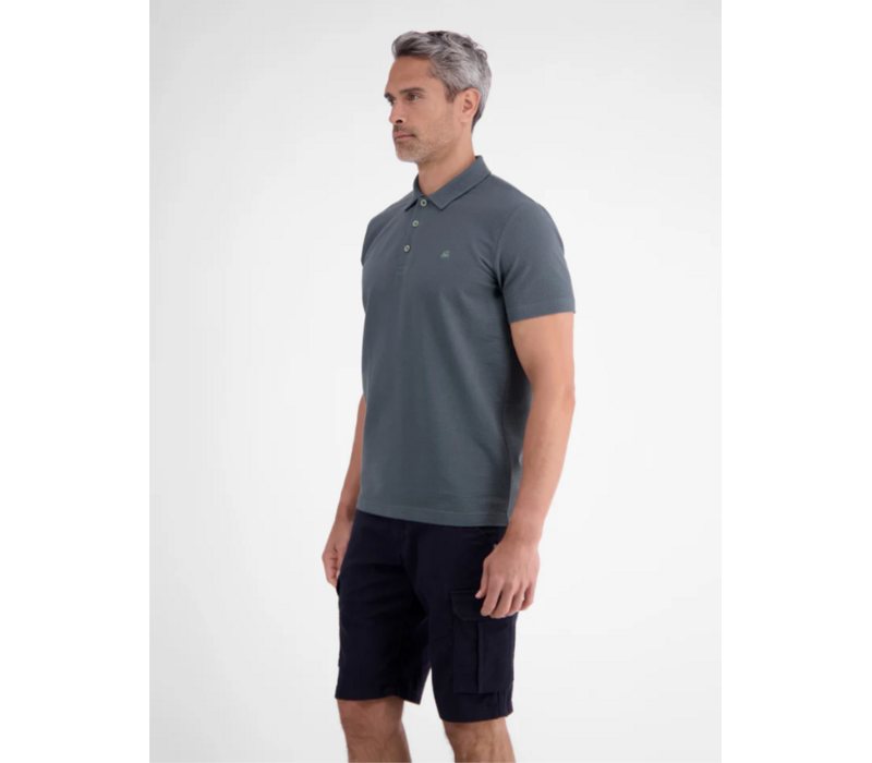 Lerros Polo Seersucker Lava Grey