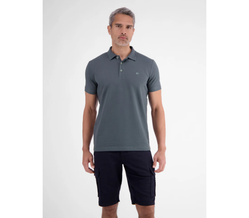Lerros Polo Seersucker Lava Grey