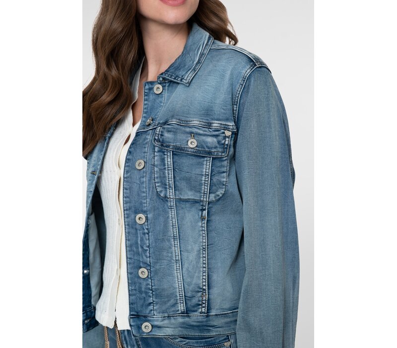 Geisha Jeansjacket Mid Blue Denim