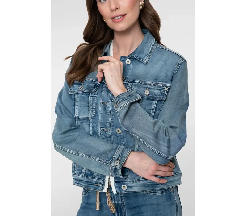 Geisha Jeansjacket Mid Blue Denim
