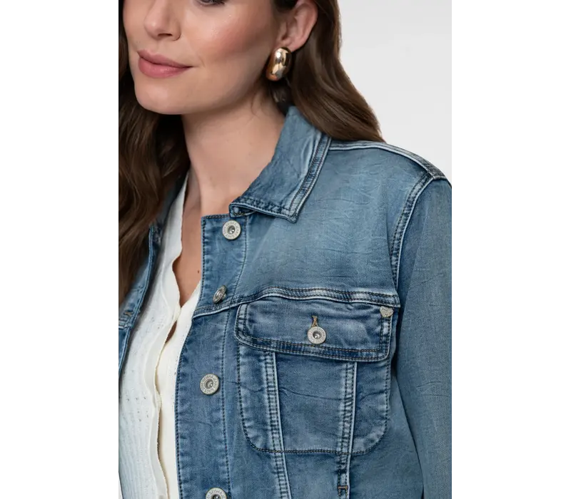 Geisha Jeansjacket Mid Blue Denim