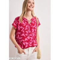 Street One Splitneck Blouse with Smokdetail Salsa Red