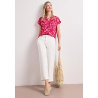 Street One Splitneck Blouse with Smokdetail Salsa Red