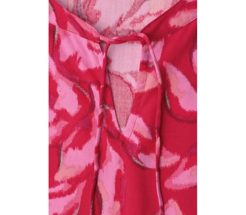 Street One Splitneck Blouse with Smokdetail Salsa Red