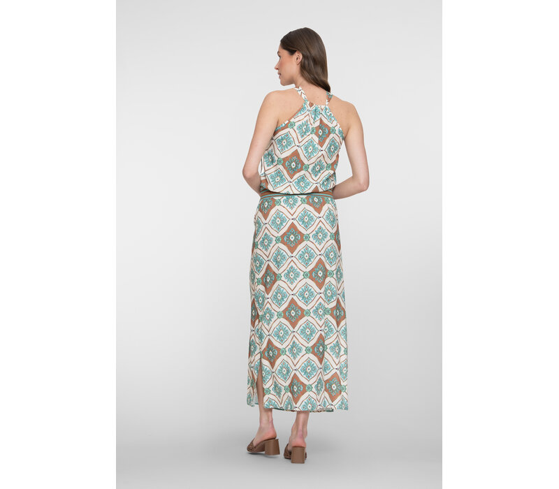 Geisha Dress Aqua Camel