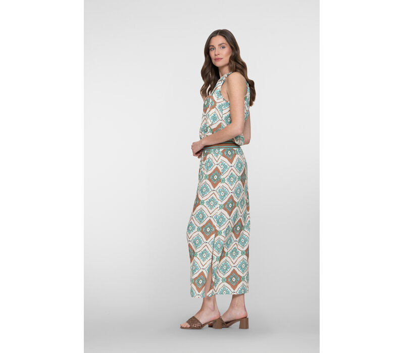 Geisha Dress Aqua Camel