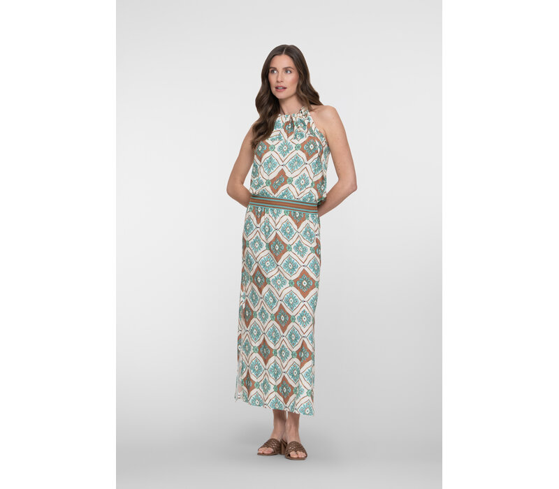 Geisha Dress Aqua Camel