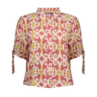 Geisha Blouse Raspberry Green