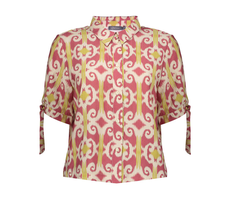 Geisha Blouse Raspberry Green