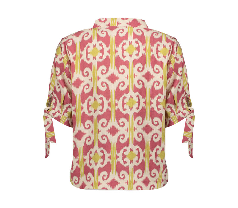 Geisha Blouse Raspberry Green