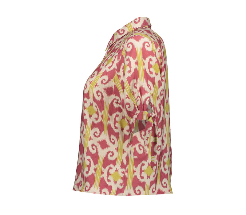 Geisha Blouse Raspberry Green