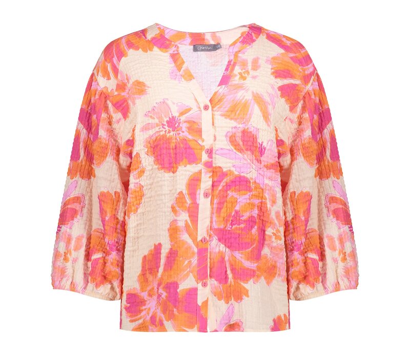 Geisha Blouse Orange Pink Sand