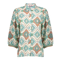 Geisha Blouse Aqua Camel