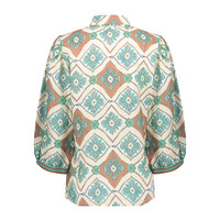 Geisha Blouse Aqua Camel
