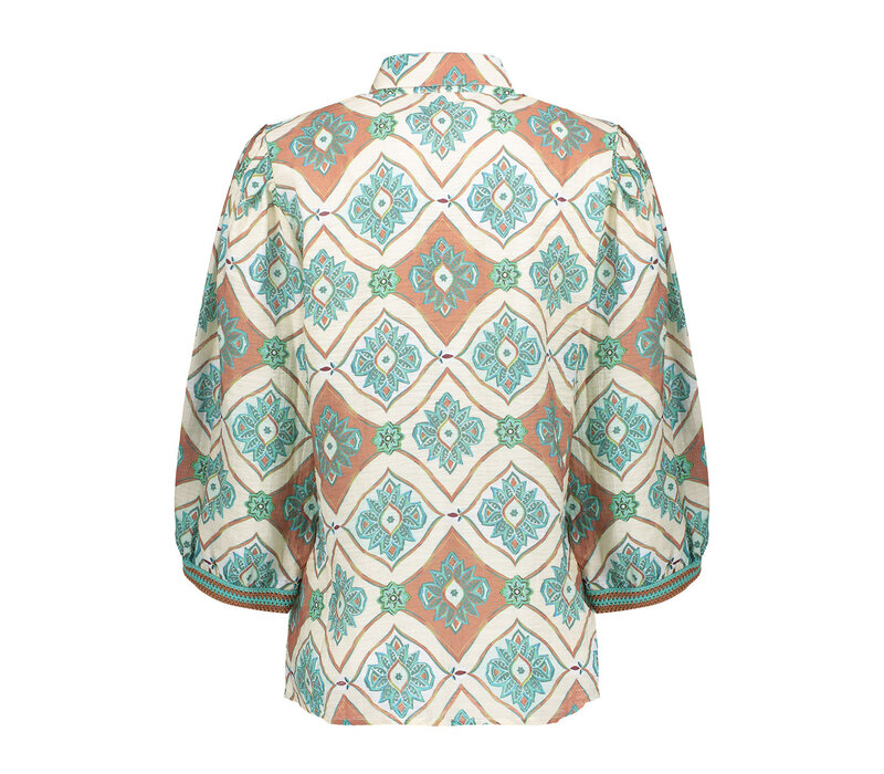 Geisha Blouse Aqua Camel