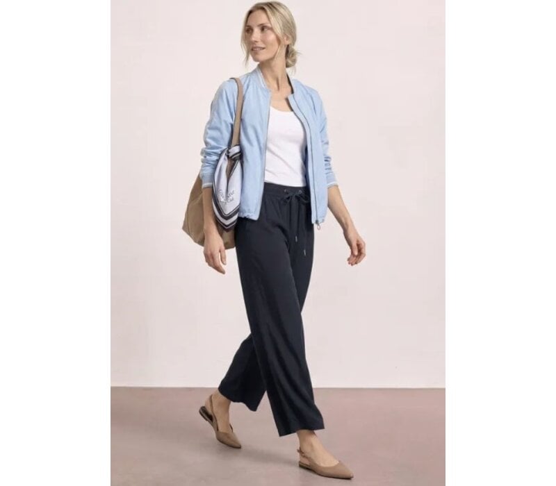 Street One Emee Wide Leg High Waist Shadowed Navy