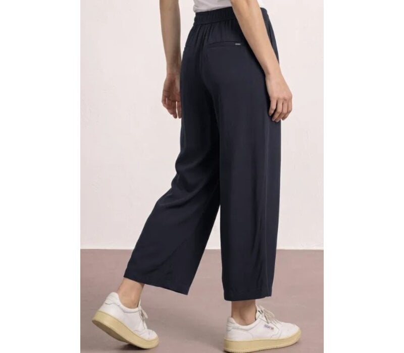 Street One Emee Wide Leg High Waist Shadowed Navy