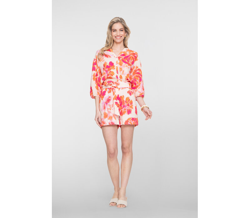Geisha Blouse Orange Pink Sand