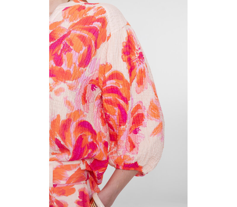 Geisha Blouse Orange Pink Sand