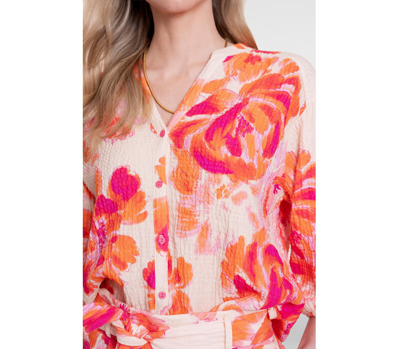 Geisha Blouse Orange Pink Sand