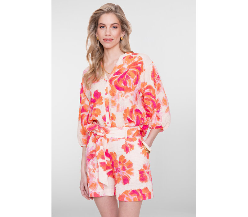 Geisha Blouse Orange Pink Sand