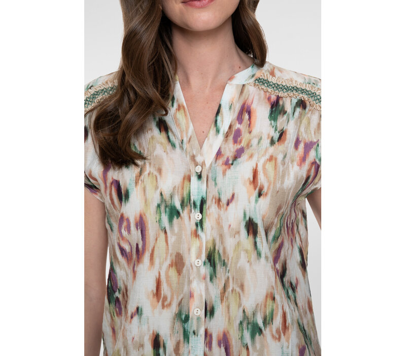 Geisha Blouse Aqua Sand