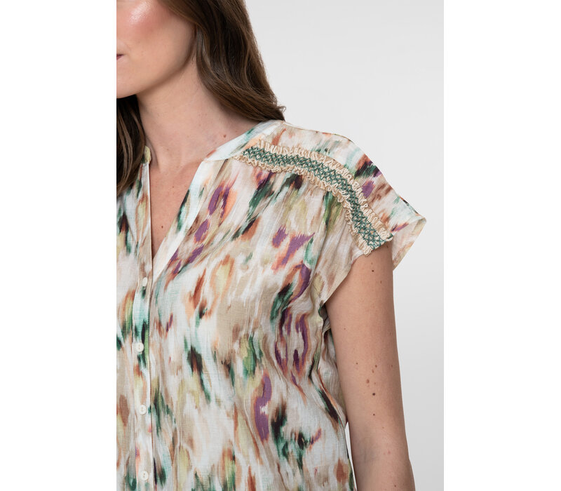 Geisha Blouse Aqua Sand