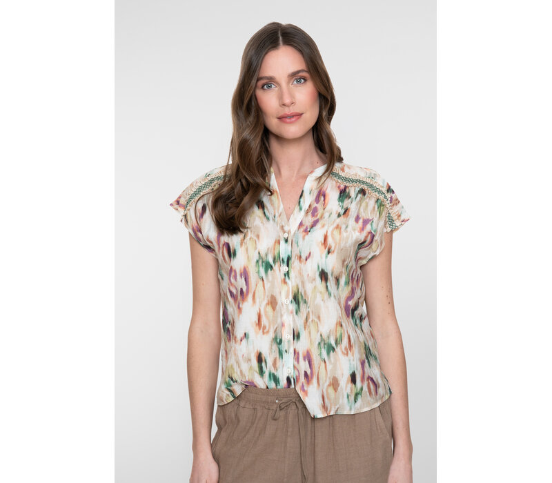 Geisha Blouse Aqua Sand