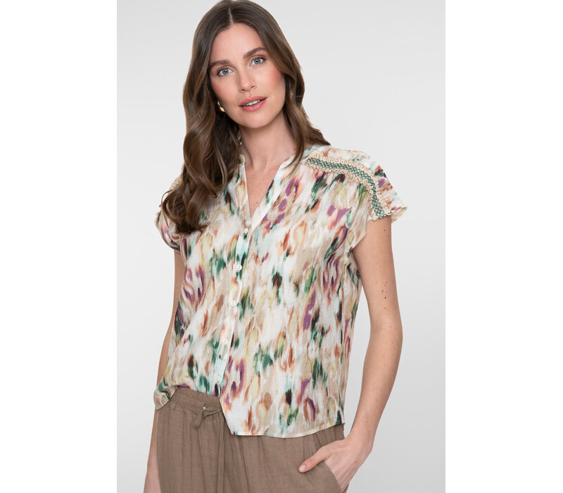Geisha Blouse Aqua Sand
